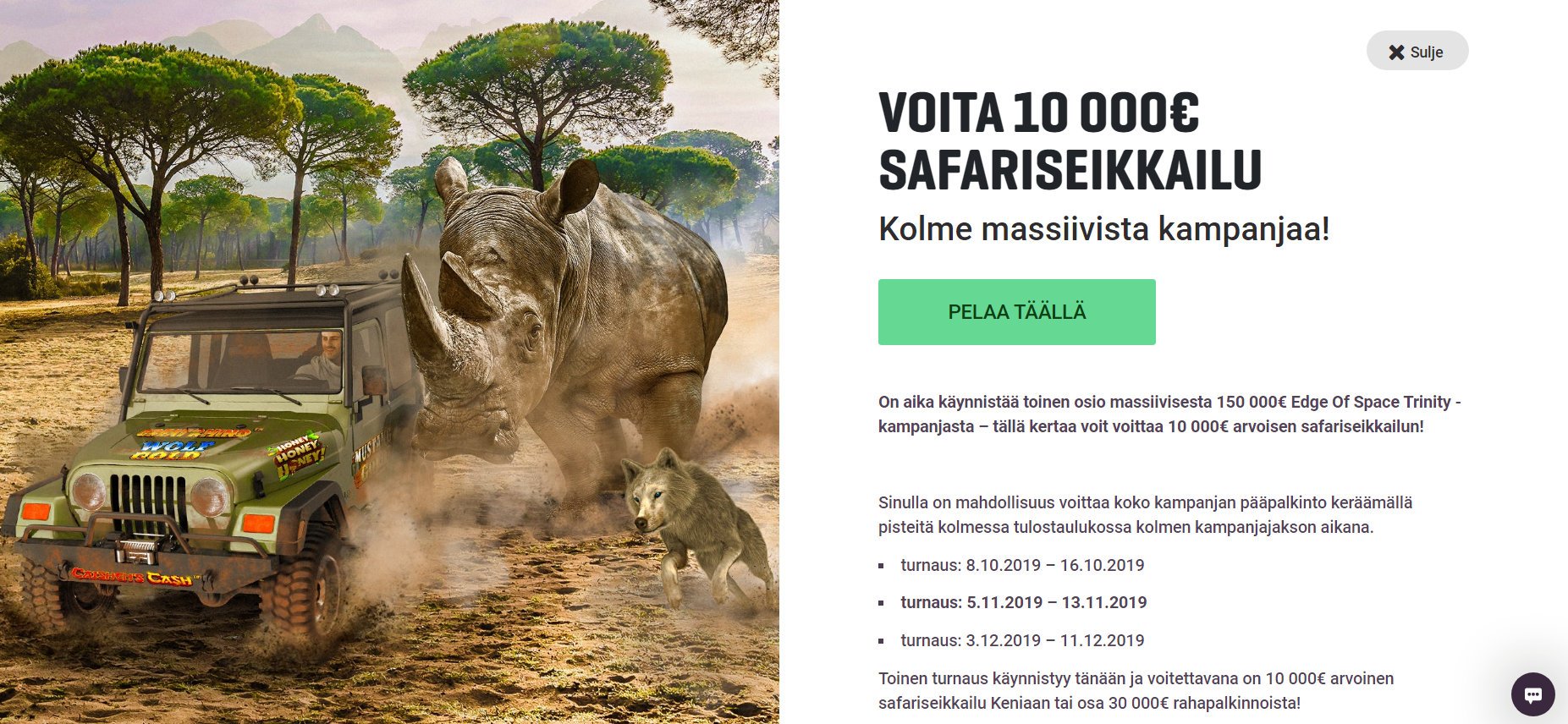 Voita 10 000 euron arvoinen safariseikkailu!