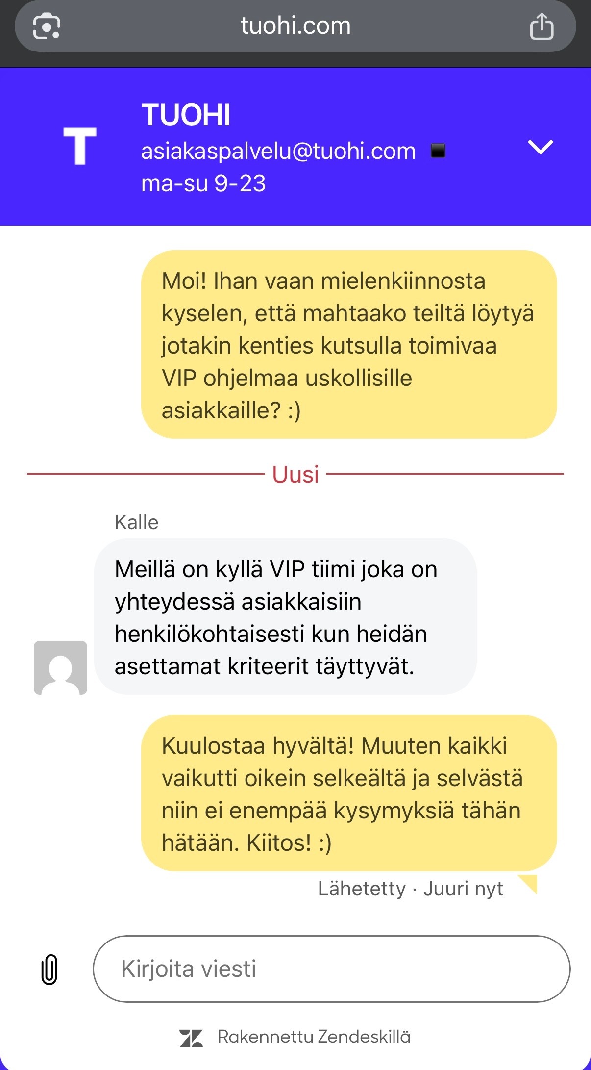 Tuohi asiakaspalvelu