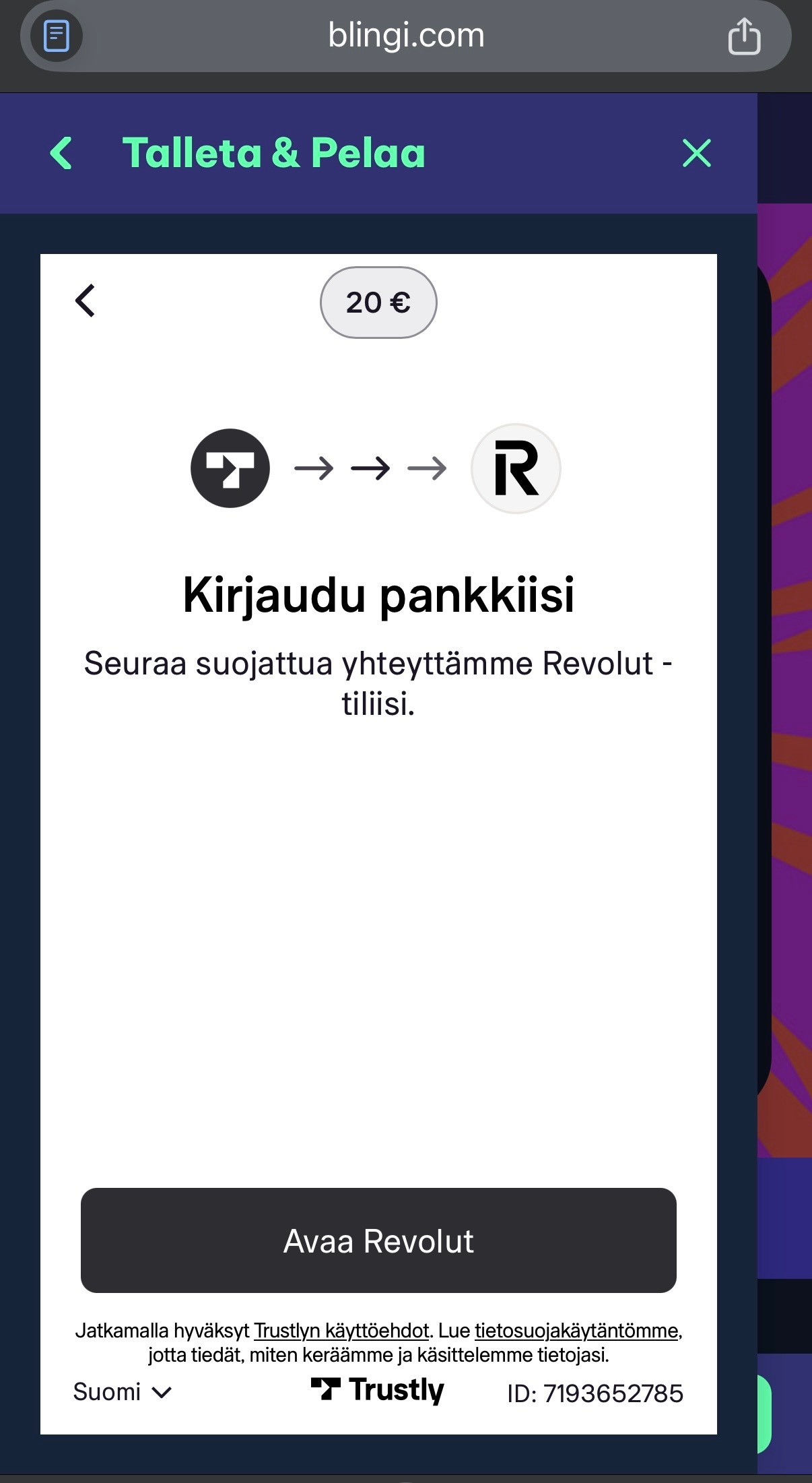 Blingi tunnistautuminen