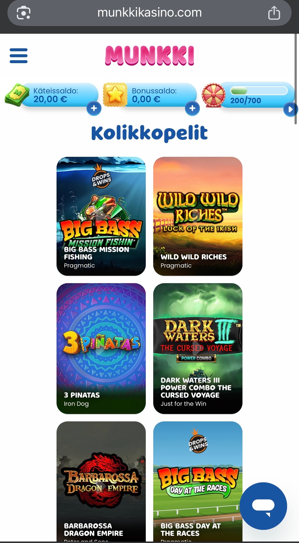 Munkkikasino kolikkopelit