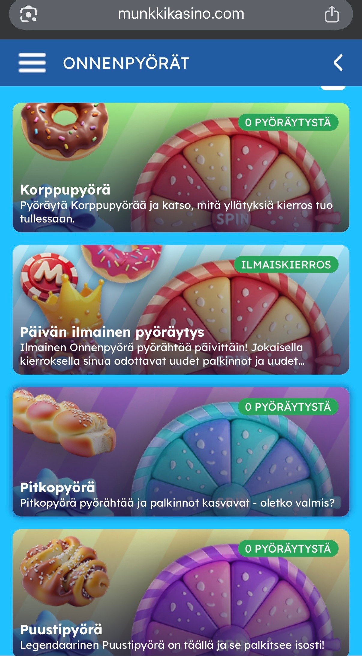 Munkkikasino onnenpyörät